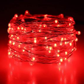 img 3 attached to ER CHEN Red Fairy Lights Plug in, 33ft/10m Silver Coated Copper Wire 100 LEDs Starry String Lights for Outdoor/Indoor Decor, Bedroom, Patio, Garden, Party, Christmas Tree