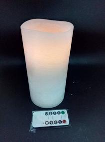 img 2 attached to 🕯️ Large White Flameless LED Candles - 4x8 Inch Realistic Wax Battery Pillar Candles with Remote and Timer for 2/4/6/8 Hours Option - Convallaria Flower Aroma - Pack of 1