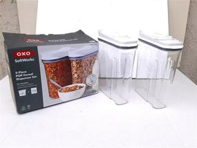 img 4 attached to 🥣 Oxo Softworks Cereal Keeper Set, 2 Pack Pop Cereal Dispensers - 4.5qt/4.2L Each: Efficient and convenient storage solution