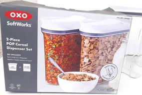 img 1 attached to 🥣 Oxo Softworks Cereal Keeper Set, 2 Pack Pop Cereal Dispensers - 4.5qt/4.2L Each: Efficient and convenient storage solution