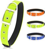 🐾 pzrlit green-large dog collar: adjustable soft padded collar for small medium large dogs with metal buckle & d-ring logo