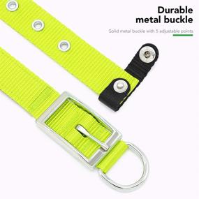 img 1 attached to 🐾 PZRLit Green-Large Dog Collar: Adjustable Soft Padded Collar for Small Medium Large Dogs with Metal Buckle & D-Ring