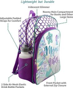 img 3 attached to Iridescent Purple Mermaid School Backpack: Stunning and Functional Design