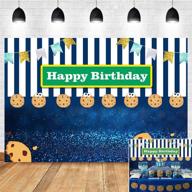 📸 blue white stripe bokeh shining spots gold glitter flags photo booth studio props: capture memorable moments with vibrant backdrop for cookies carnival fiesta, kids happy birthday, and dessert table decor - 5x3ft vinyl photo background! logo