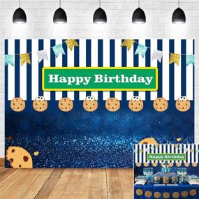 img 4 attached to 📸 Blue White Stripe Bokeh Shining Spots Gold Glitter Flags Photo Booth Studio Props: Capture Memorable Moments with Vibrant Backdrop for Cookies Carnival Fiesta, Kids Happy Birthday, and Dessert Table Decor - 5x3ft Vinyl Photo Background!