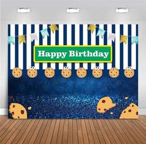 img 3 attached to 📸 Blue White Stripe Bokeh Shining Spots Gold Glitter Flags Photo Booth Studio Props: Capture Memorable Moments with Vibrant Backdrop for Cookies Carnival Fiesta, Kids Happy Birthday, and Dessert Table Decor - 5x3ft Vinyl Photo Background!