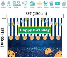 img 1 attached to 📸 Blue White Stripe Bokeh Shining Spots Gold Glitter Flags Photo Booth Studio Props: Capture Memorable Moments with Vibrant Backdrop for Cookies Carnival Fiesta, Kids Happy Birthday, and Dessert Table Decor - 5x3ft Vinyl Photo Background!