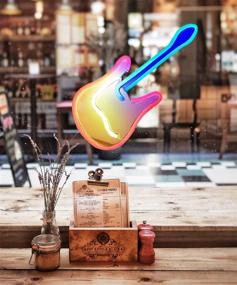 img 3 attached to 🎸 Guitar Neon Lights Christmas Wall Decor, LED Neon Night Lights for Bar Pub Garage Room, Bedroom, Hotel, Cafe, Wedding, Birthday, Halloween Party, USB Operated, Ideal Gifts for Beer Lovers