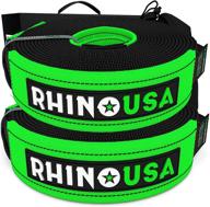 ремень для винча rhino usa tree saver - тройное усиление петельного конца для спокойствия - аварийный буксирный трос для внедорожных автомобилей - неограниченная гарантия! (30 логотип