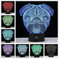 🐶 sharpei dog 3d night light: vibrant 7 color led table lamp - energy-saving animal light for creative home decor and gifting logo