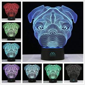 img 4 attached to 🐶 Sharpei Dog 3D Night Light: Vibrant 7 Color LED Table Lamp - Energy-saving Animal Light for Creative Home Decor and Gifting