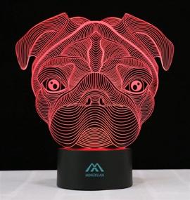 img 3 attached to 🐶 Sharpei Dog 3D Night Light: Vibrant 7 Color LED Table Lamp - Energy-saving Animal Light for Creative Home Decor and Gifting