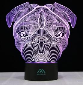 img 1 attached to 🐶 Sharpei Dog 3D Night Light: Vibrant 7 Color LED Table Lamp - Energy-saving Animal Light for Creative Home Decor and Gifting