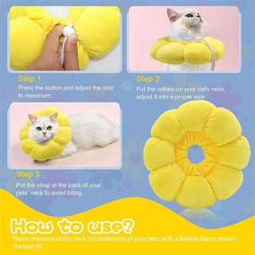 img 1 attached to HYLYUN Cute Sun Flower Neck Cat Collar - Adjustable E Collar for Surgery Recovery in Kitten and Cats