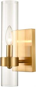 img 4 attached to 🌟 DANSEER Brushed Gold Glass Shade Wall Sconce Light Fixture - 1 Light Wall Light