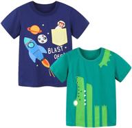 👕 aiyukker toddler boys cotton t-shirt short sleeve - 2-pack crewneck t-shirts (2-7 years): high-quality kids apparel logo