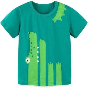 img 2 attached to 👕 Aiyukker Toddler Boys Cotton T-Shirt Short Sleeve - 2-Pack Crewneck T-Shirts (2-7 Years): High-Quality Kids Apparel