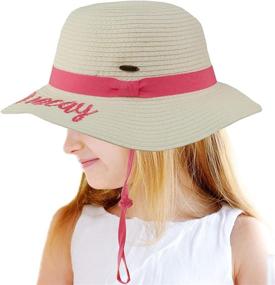 img 3 attached to Kids Summer Pool Floppy Dress Sun Hat - C.C Girls, Adjustable with Wording Sayings, Ideal for Beach Excursions