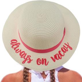 img 4 attached to Kids Summer Pool Floppy Dress Sun Hat - C.C Girls, Adjustable with Wording Sayings, Ideal for Beach Excursions