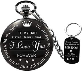 img 1 attached to 🎁 Engraved Pocket Watch for Birthday and Graduation