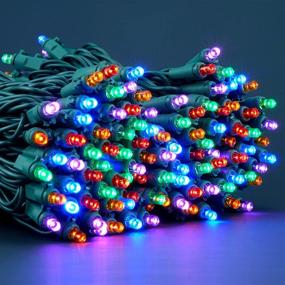 img 1 attached to 🎄 UL Certified Commercial Grade Multi-Colored LED Christmas Lights - 2 Sets, 33 Ft 100 LED Green Wire, Wide Angle 5mm Lights