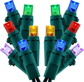 img 4 attached to 🎄 UL Certified Commercial Grade Multi-Colored LED Christmas Lights - 2 Sets, 33 Ft 100 LED Green Wire, Wide Angle 5mm Lights