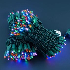 img 2 attached to 🎄 UL Certified Commercial Grade Multi-Colored LED Christmas Lights - 2 Sets, 33 Ft 100 LED Green Wire, Wide Angle 5mm Lights