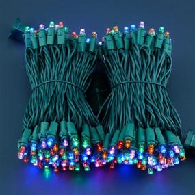 img 3 attached to 🎄 UL Certified Commercial Grade Multi-Colored LED Christmas Lights - 2 Sets, 33 Ft 100 LED Green Wire, Wide Angle 5mm Lights