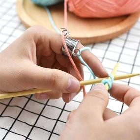 img 1 attached to Enhance Your Crochet and Knitting Crafts with the Wakaka 8 Pack Metal Yarn Guide Finger Holder: A Must-Have Crochet and Knitting Accessory Tool!