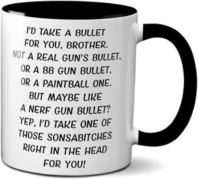 img 4 attached to 🤣 Gag Coffee Mugs for Brothers - Hilarious Brother Gifts - Best Bro Birthday Present - Adult Humor Cups with Quotes (11oz, black handle)