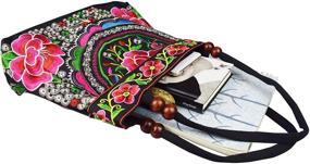 img 1 attached to 🌸 Стильные винтажные цветочные сумки и кошельки с вышивкой хобо для женщин: элегантная сумка для модных женщин