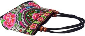 img 2 attached to 🌸 Стильные винтажные цветочные сумки и кошельки с вышивкой хобо для женщин: элегантная сумка для модных женщин
