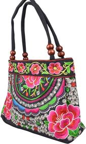 img 3 attached to 🌸 Стильные винтажные цветочные сумки и кошельки с вышивкой хобо для женщин: элегантная сумка для модных женщин