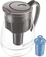 🚰 brita longlast monterey water filter pitcher: large 10 cup capacity in sleek black design logo