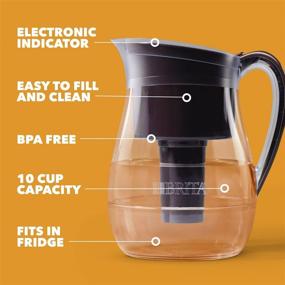 img 1 attached to 🚰 Brita Longlast Monterey Water Filter Pitcher: Large 10 Cup Capacity in Sleek Black Design