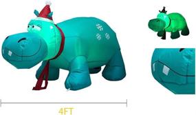 img 2 attached to TRMESIA 4FT Christmas Hippo Inflatable Decoration: LED Lights, Outdoor Yard Decor, Cute and Fun Blow Up Hippopotamus for New Yard Holiday, Indoor Party Display, and Animal Decorations