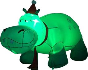 img 4 attached to TRMESIA 4FT Christmas Hippo Inflatable Decoration: LED Lights, Outdoor Yard Decor, Cute and Fun Blow Up Hippopotamus for New Yard Holiday, Indoor Party Display, and Animal Decorations