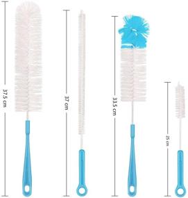 img 3 attached to 🧼 Merdia 4-Piece Bottle Cleaning Brush Set | Versatile Long Bottle Brush for Water Bottles | Blue Cleaners