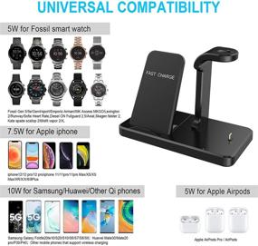 img 2 attached to 🔌 3 in 1 Wireless Charging Station Stand for Fossil Gen 5 44mm/42mm Charger, Fossil Gen 4, Airpods Pro, iPhone 12 - Kartice Charger Stand with Gen 5 Garrett Carlyle Charger Compatibility