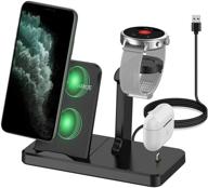 🔌 3 in 1 wireless charging station stand for fossil gen 5 44mm/42mm charger, fossil gen 4, airpods pro, iphone 12 - kartice charger stand with gen 5 garrett carlyle charger compatibility logo