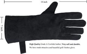 img 1 attached to Premium Leather Resistant Fireplace Glove Black