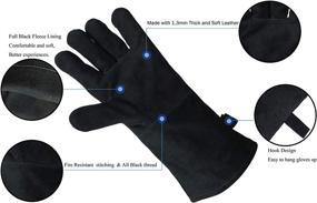 img 3 attached to Premium Leather Resistant Fireplace Glove Black