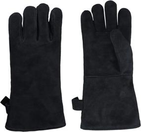 img 4 attached to Premium Leather Resistant Fireplace Glove Black