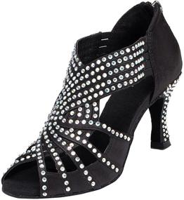 img 4 attached to TDA Heel Synthetic Crystals Ballroom Women's Shoes and Athletic