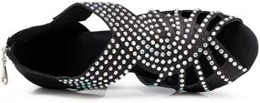 img 1 attached to TDA Heel Synthetic Crystals Ballroom Women's Shoes and Athletic