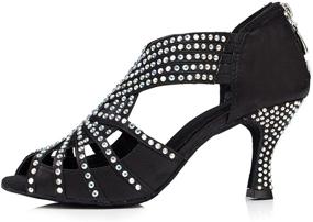 img 3 attached to TDA Heel Synthetic Crystals Ballroom Women's Shoes and Athletic