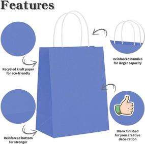 img 3 attached to 🛍️ High-Quality Haiquan 50Pcs Blue Kraft Paper Bags - 8 x 4.75 x 10 Inches - Eco-Friendly Bulk Bags with Handles for Shopping, Packaging, Wedding, Retail, Party, Gifts