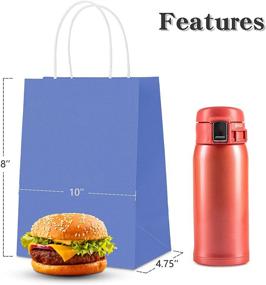 img 2 attached to 🛍️ High-Quality Haiquan 50Pcs Blue Kraft Paper Bags - 8 x 4.75 x 10 Inches - Eco-Friendly Bulk Bags with Handles for Shopping, Packaging, Wedding, Retail, Party, Gifts