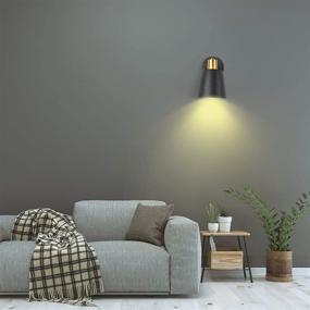 img 1 attached to 🛋️ Vintage Industrial Plug in Wall Sconces - Metal Wall Mounted Lamps for Bedroom & Living Room - Stylish Lighting Fixtures with Cord - Reading Lights - 2PC Set (Bulb Not Included)