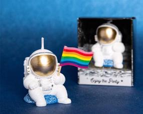 img 2 attached to FLYPARTY Rainbow Flag Children's Birthday Candle - Handmade Adorable Cute Spaceman Baby Shower Cake Topper Candle, Wedding Festival Space Theme Party Favors Decorations (Astronaut 01)